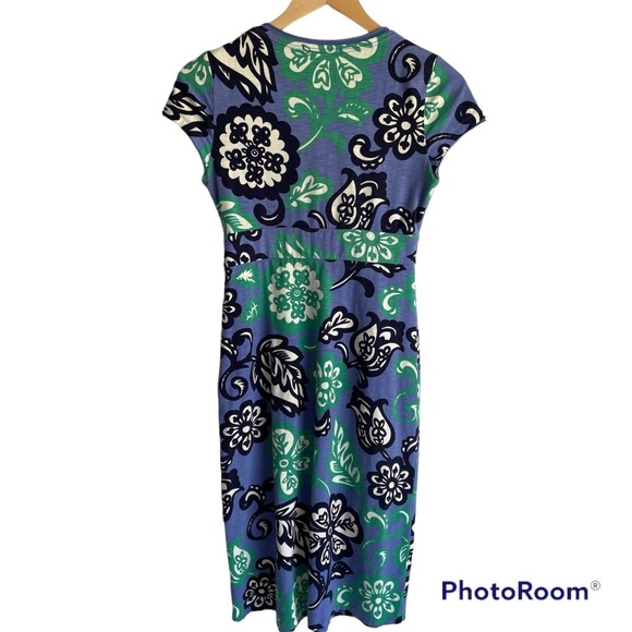 Boden Blue Floral Short Capped‎ Sleeve Ladies Career Dress, 2R - Picture 2 of 6